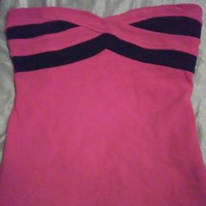 Hot pink/black body-con top G by Guess